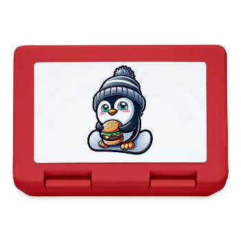 Penguin Snowboard Cheeseburger Fun - Boîte à goûter - rouge - Devant