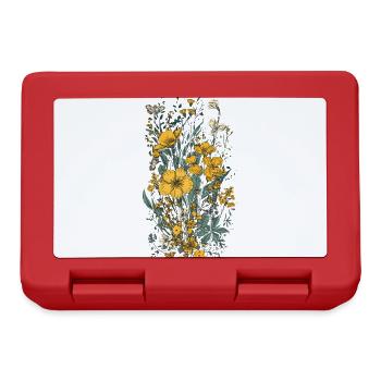Wunderschönes Boho Blumen Herbarium Bouquet gelb - Brotdose - Rot - Vorne