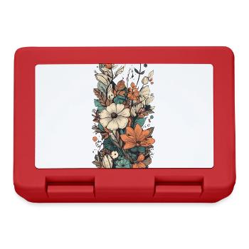 Wunderschönes Boho Blumen Herbarium Bouquet - Brotdose - Rot - Vorne