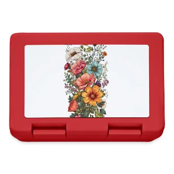 Wunderschönes Boho Blumen Herbarium Bouquet - Brotdose - Rot - Vorne
