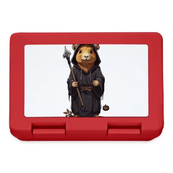 Halloween Wasserschwein Druiden Magier Capybara - Brotdose - Rot - Vorne