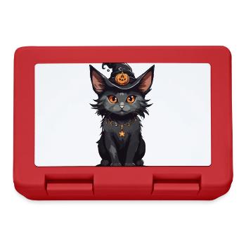 Chat Sorcière magique Halloween Cartoon Chats - Boîte à goûter - rouge - Devant