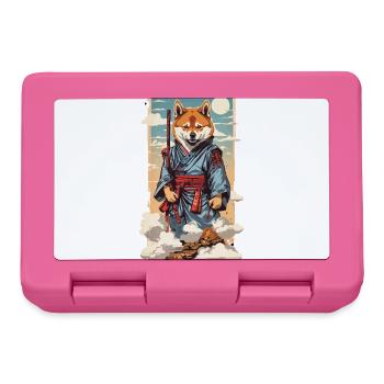 Vintage Shiba Samurai Dog Dog Lover Design - Lunchbox - pink - Front