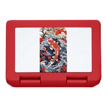 Japanese Koi Ukiyo-E Fish and Water Japan - Lunchbox - red - Front