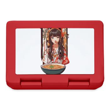Ramen Ästhetik Retro Nudelsuppen Streetwear Design - Brotdose - Rot - Vorne