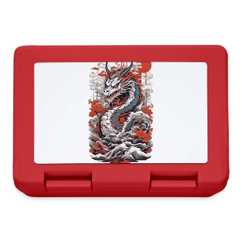 Ukiyo-E Drache Retro Vintage Japanische Kunst - Brotdose - Rot - Vorne