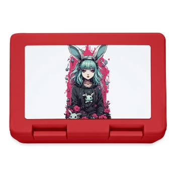 Kawaii Goth Anime Bunny Dark Magic Aesthetic - Lunchbox - red - Front