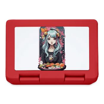 Anime Sushi Girl Kawaii Manga Japon Design - Boîte à goûter - rouge - Devant