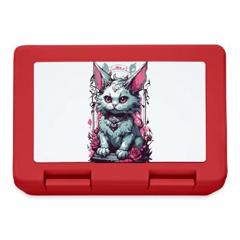 Gothic Pastell Katze Aesthetic Streetwear - Brotdose - Rot - Vorne