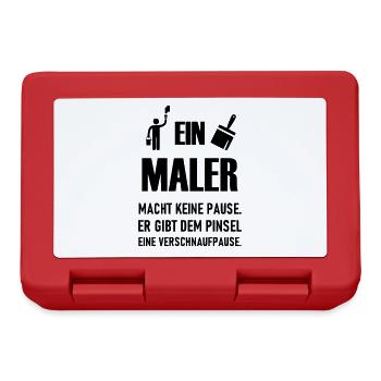 Maler und Verputzer machen keine Pause - Brotdose - Rot - Vorne