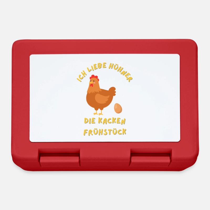 Chickens Poop Breakfast - Lunchbox - red
