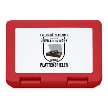 Unterschätze niemals alten Mann Plattenspieler - Brotdose - Rot - Vorne