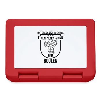Boule Boccia Alter Mann Renter Sport Verein - Brotdose - Rot - Vorne