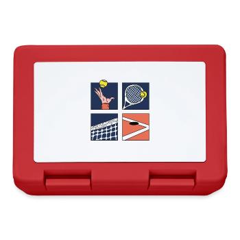 Tennis Illustration Art Minimalist Tennis Game - Lunchbox - red - Front