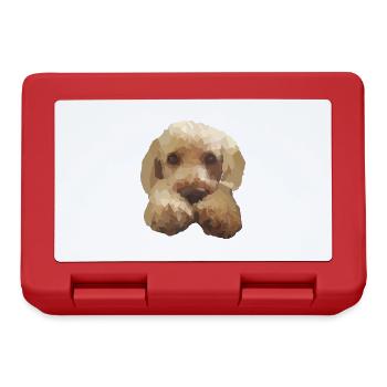 Chien mignon Caniche Labradoodle Goldendoodle - Boîte à goûter - rouge - Devant