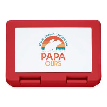 papa ours cadeau papa tshirt papa ours - Boîte à goûter - rouge - Devant