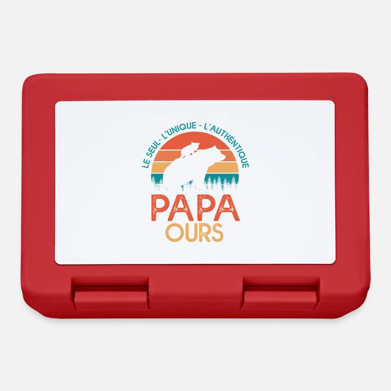 papa ours cadeau papa tshirt papa ours - Boîte à goûter - rouge