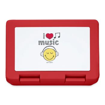 smiley,comic,pink,swfa21,i love music, music - Lunchbox - red - Front