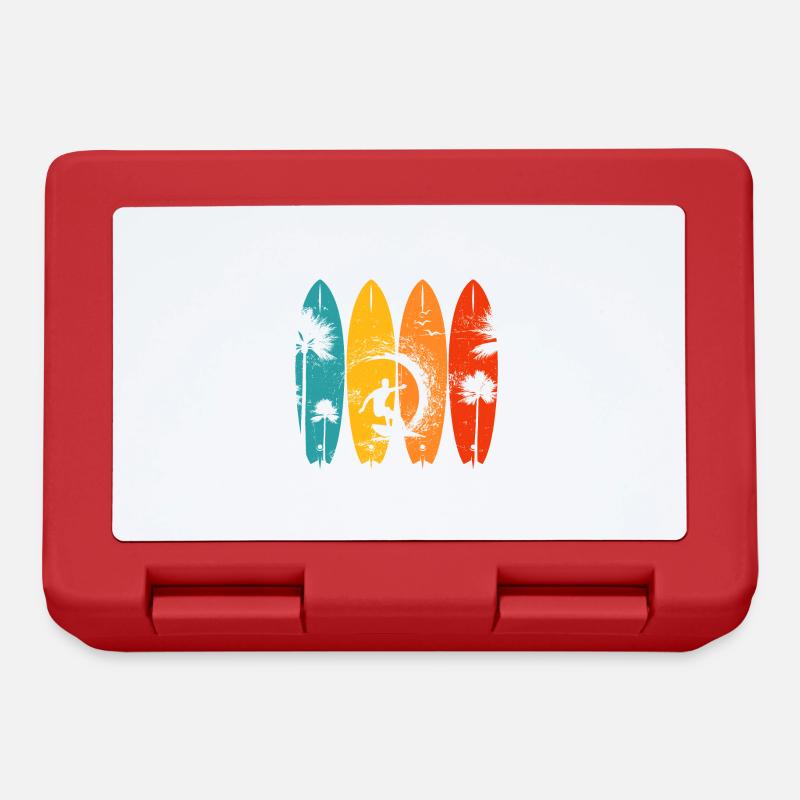 surfer on the wave retro color - Boîte à goûter - rouge