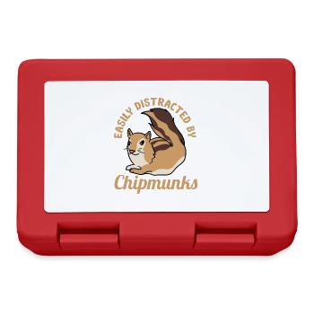Distrait par les Chipmunks Mignon Forêt Animal - Boîte à goûter - rouge - Devant