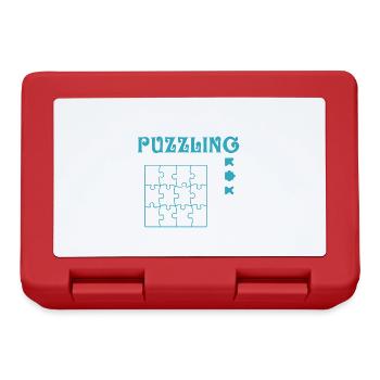 Jigsaw Puzzler Hobby Puzzling Funny Saying - Lunchbox - red - Front