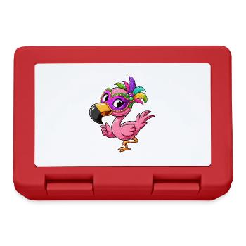 Mardi Gras Comic Flamingo - Boîte à goûter - rouge - Devant