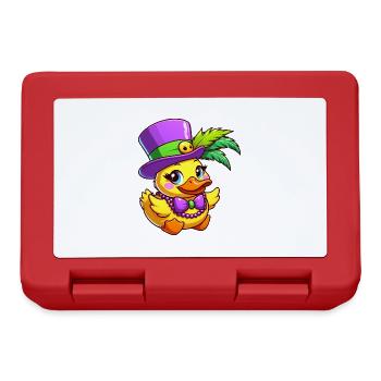 Mardi Gras Ente Comic Federschmuck - Brotdose - Rot - Vorne