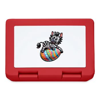 Easter Zebra Easter Egg Comic - Lunchbox - red - Front