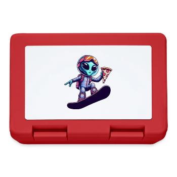 Alien Snowboard Pizza Fun - Boîte à goûter - rouge - Devant