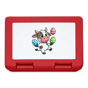 Easter Egg Cow & Bull Juggling Artist Design - Lunchbox - red - Front