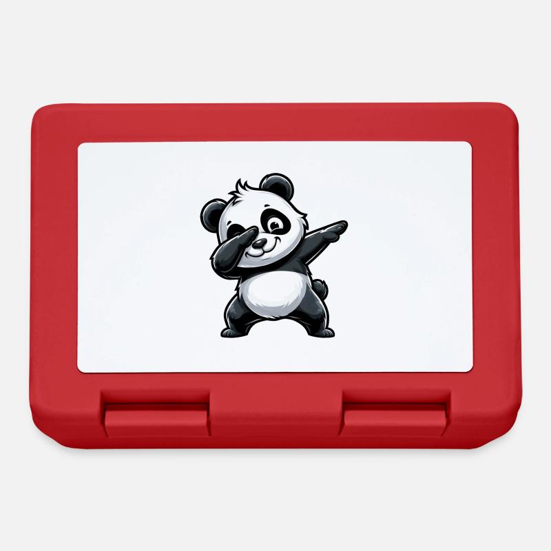 Panda Mignon Dessin Animé Dab Dabbing - Boîte à goûter - rouge