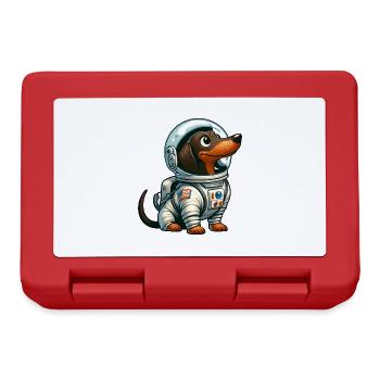 Dachshund Astronaut in Space Adventure - Lunchbox - red - Front