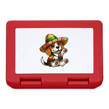 Cinco de Mayo Beagle Dog Fiesta - Lunchbox - red - Front
