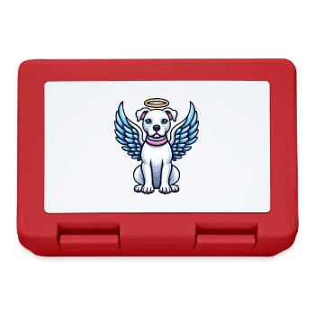 Chien de dessin animé Pitbull Angel mignon avec des ailes - Boîte à goûter - rouge - Devant