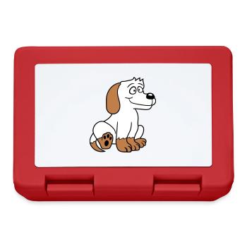 chien assis mignon petit chiot heureux animal de compagnie - Boîte à goûter - rouge - Devant