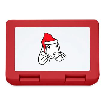 Lapin Père Noël Père Noël Chapeau Chapeau Cadeau - Boîte à goûter - rouge - Devant