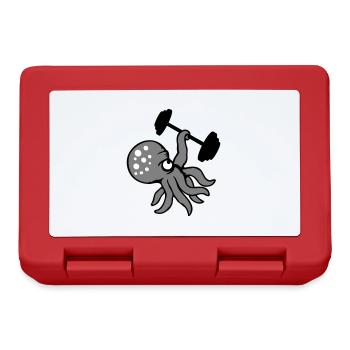 Octopus Bodybuilder Muscle Building Gym Gym - Lunchbox - red - Front