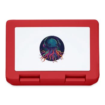 Techno Jellyfish - Méduse cool avec écouteurs - Boîte à goûter - rouge - Devant