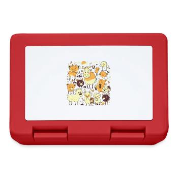 Drôle de bande dessinée Cartoon Farm Animals - Boîte à goûter - rouge - Devant