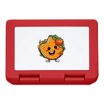 Mignon Kawaii Taco Wrap Design avec salade et - Boîte à goûter - rouge - Devant