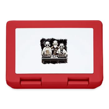 Cool older DJs with sunglasses and headphones - Lunchbox - red - Front
