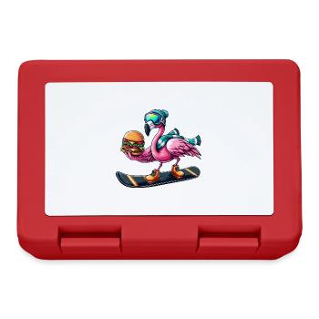 Flamingo Snowboard Hamburger Fun - Lunchbox - red - Front