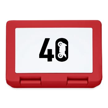 40 Biker Motorrad 40 - Brotdose - Rot - Vorne