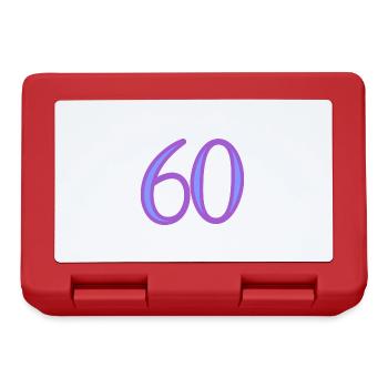 60. 60 JAHRE. 60-JÄHRIGES JUBILÄUM. 60. GEBURTSTAG. - Brotdose - Rot - Vorne