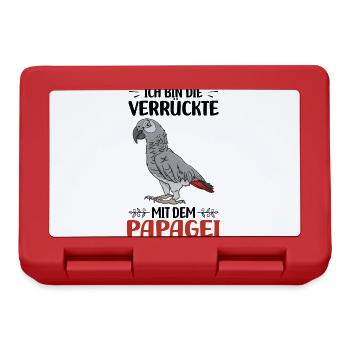 Papagei - Brotdose - Rot - Vorne