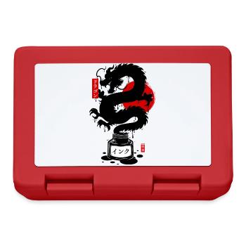 Black Japanese dragon ink - Lunchbox - red - Front