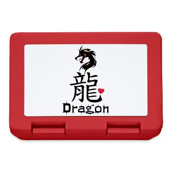 ❤️👄🐉Dragon en caractère chinois-Dragon d'amour- 龍 - Boîte à goûter - rouge - Devant