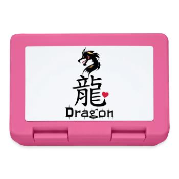 ❤️👄🐉Dragon en caractère chinois-Dragon d'amour- 龍 - Boîte à goûter - rose - Devant