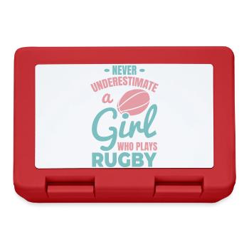 Rugby Spieler Mädchen - Brotdose - Rot - Vorne