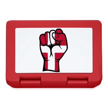 Denmark Flag Fist Hand Symbol - Lunchbox - red - Front